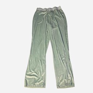 Juicy Couture Green Velour Rhinestone Logo T-Shirt & Sweatpants Lounge Set L